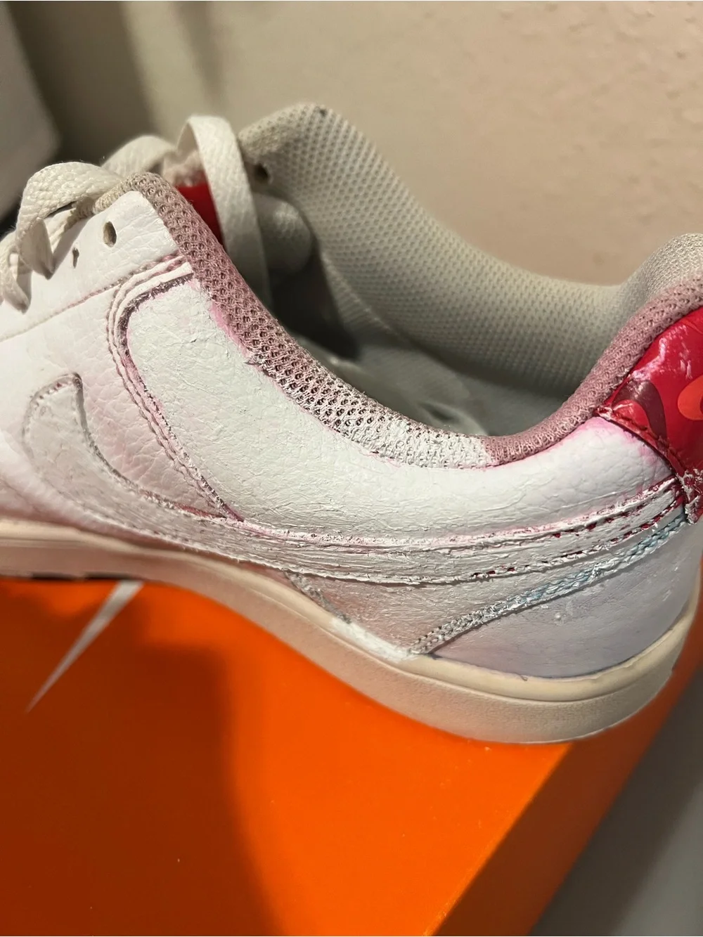 Nike court low vision White & Red Men's Low-Top